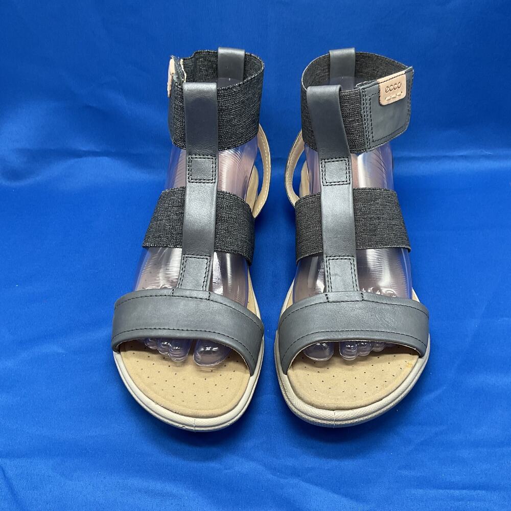 Ecco Gray Strappy Sandal Womens 8/8.5 - Picture 2 of 8